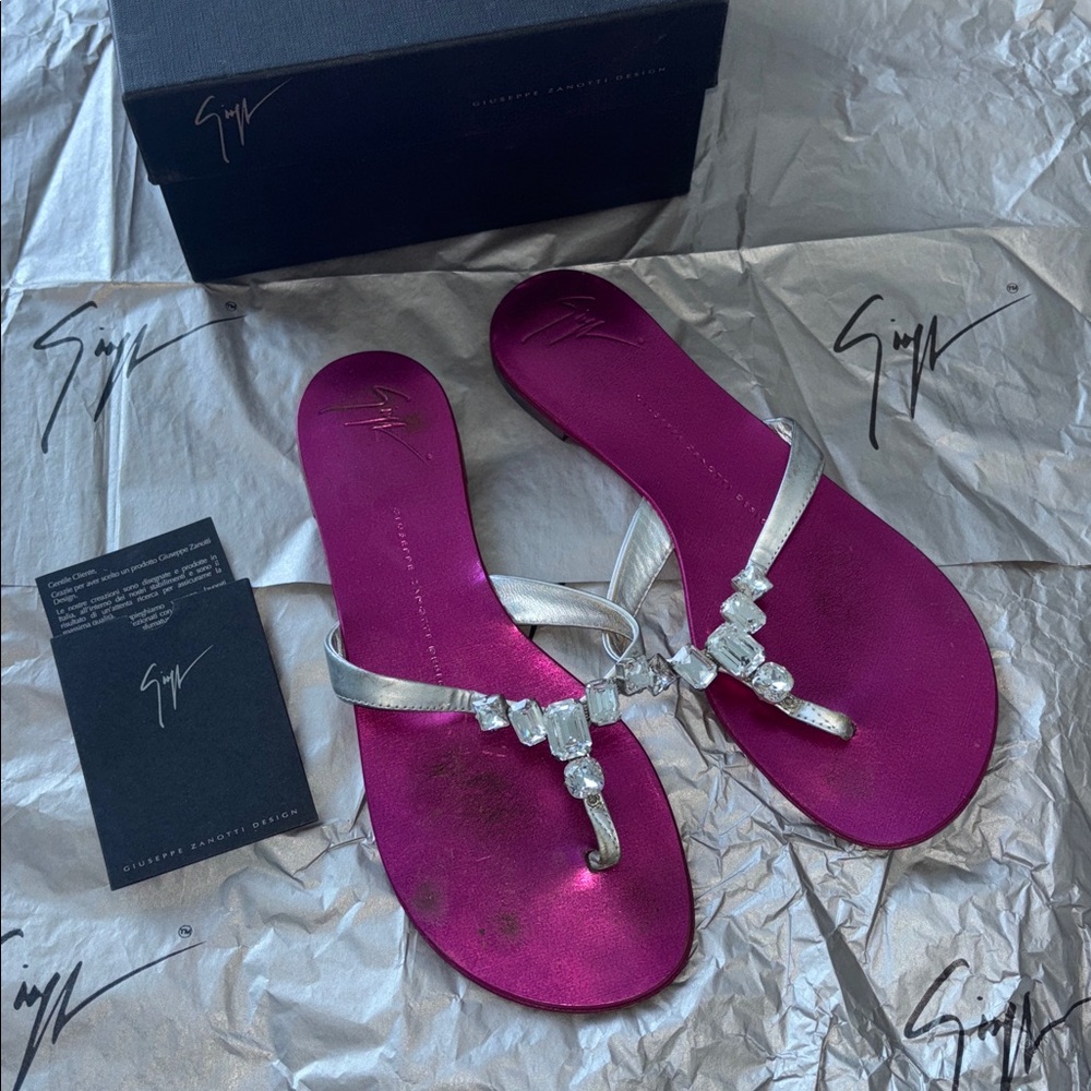 Giuseppe Zanotti Pink and Silver Sandals